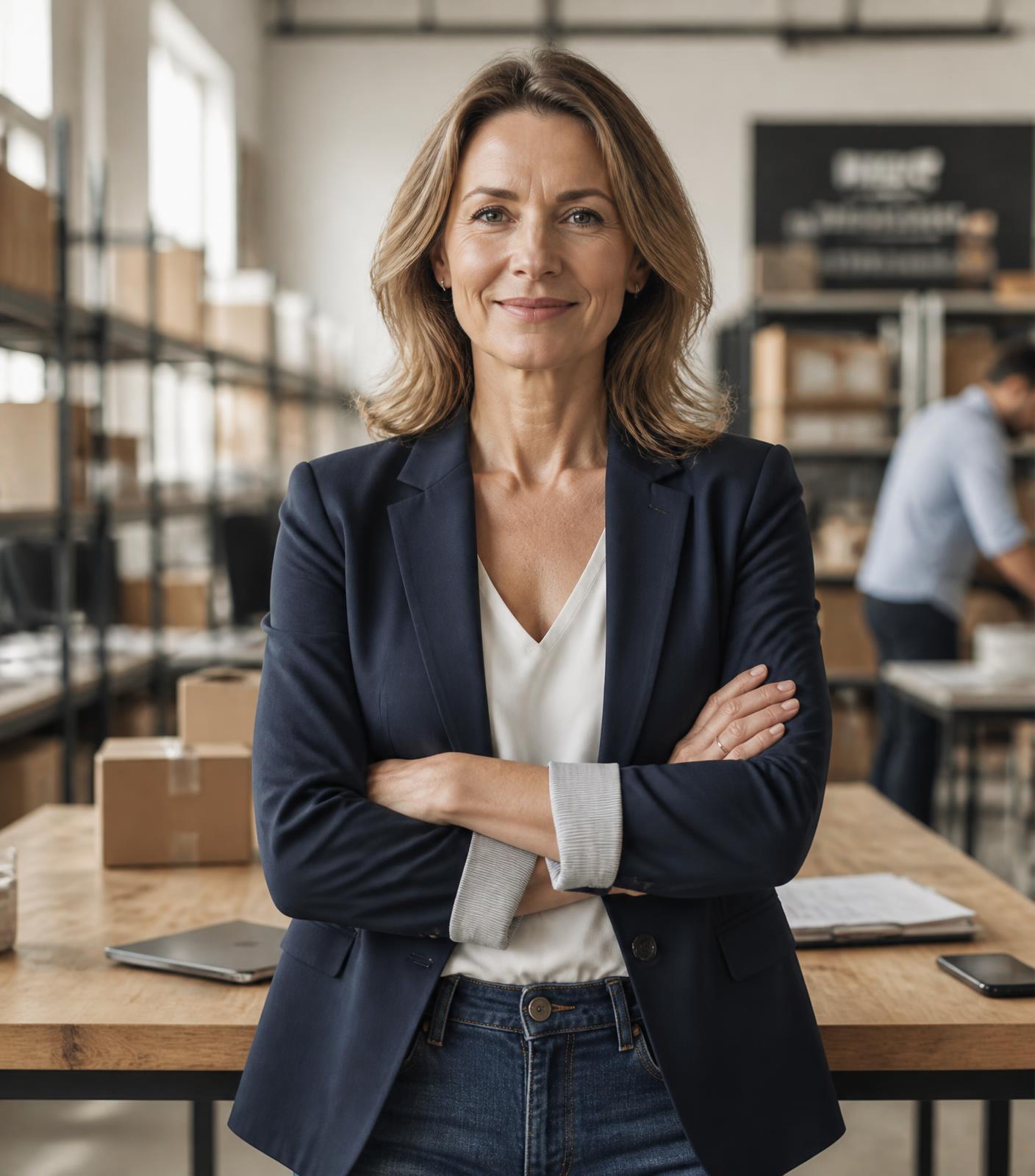 Business owner in her company's facility