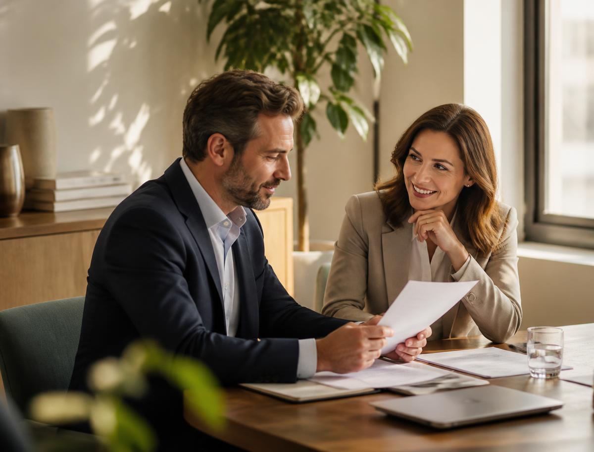 Advisor reviewing a program with a business owner
